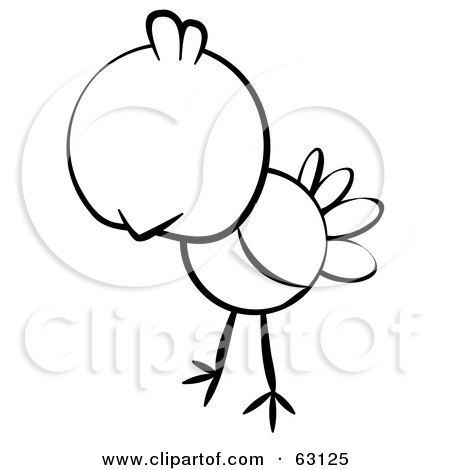 Royalty-Free (RF) Clipart Illustration of a Black And White Human Factor Bird by Leo Blanchette