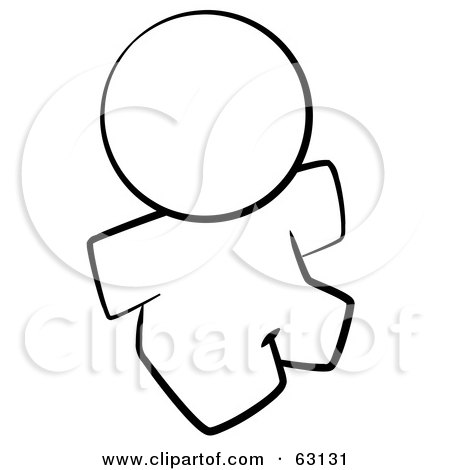 Royalty-Free (RF) Clipart Illustration of a Black And White Nude Human Factor Man Sitting by Leo Blanchette