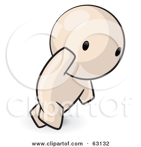 Royalty-Free (RF) Clipart Illustration of a Nude Human Factor Man Running by Leo Blanchette