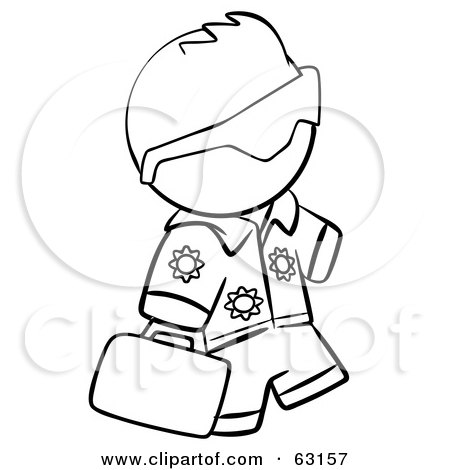 Royalty-Free (RF) Clipart Illustration of a Black And White Human Factor Hawaiian Tourist Man Carrying A Bag by Leo Blanchette