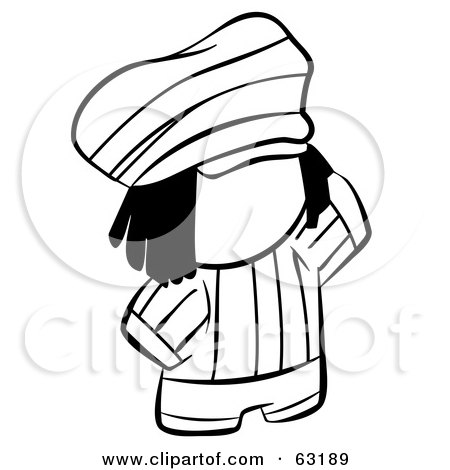 Royalty-Free (RF) Clipart Illustration of a Black And White Human Factor Rasta Man by Leo Blanchette