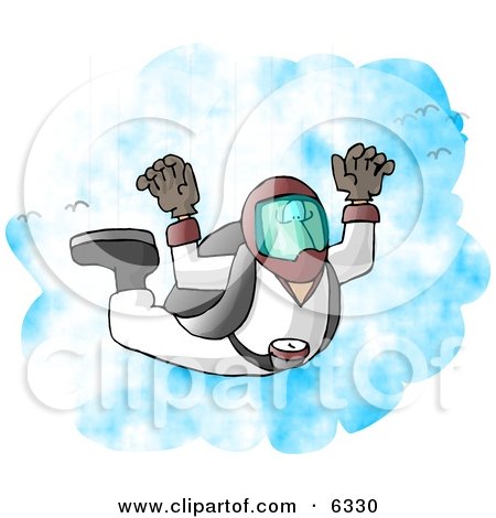 Male Skydiver Falling to Earth from the Sky Clipart by djart