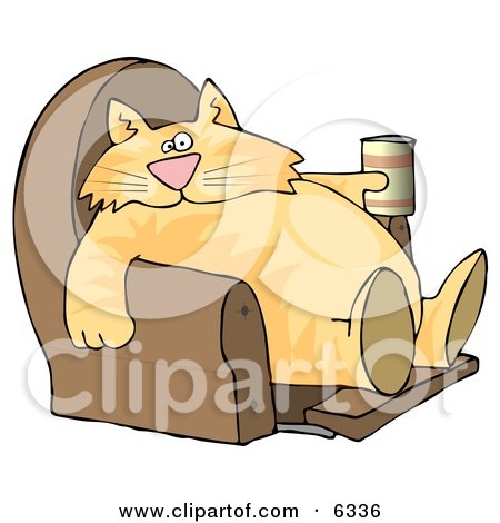 Funny Human-like Cat Sitting On a Recliner Chair with a Can of Beer Posters, Art Prints