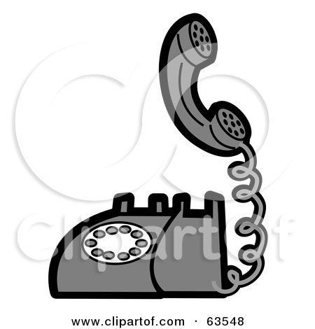 Royalty-Free (RF) Clipart Illustration of a Gray Retro Landline Telephone by Andy Nortnik