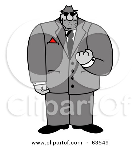 Royalty-Free (RF) Clipart Illustration of a Tough Mafia Man Threatening With His Fist by Andy Nortnik