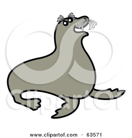 Royalty-Free (RF) Clipart Illustration of a Happy Brown Seal by Andy Nortnik