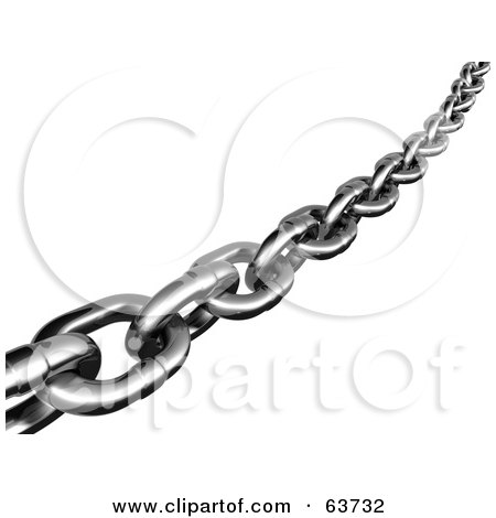 Royalty-Free (RF) Clipart Illustration of a 3d Steel Chain Curving Away by Tonis Pan