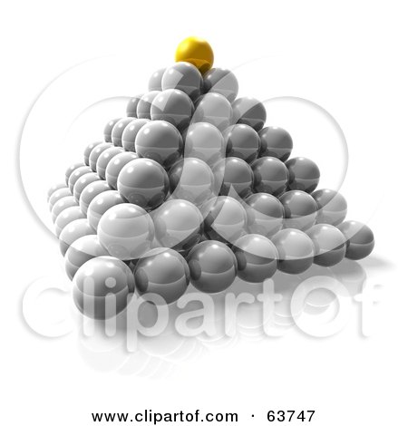 Royalty-Free (RF) Clipart Illustration of a 3d Yellow Orb On Top Of A Pyramid Of Cells by Tonis Pan