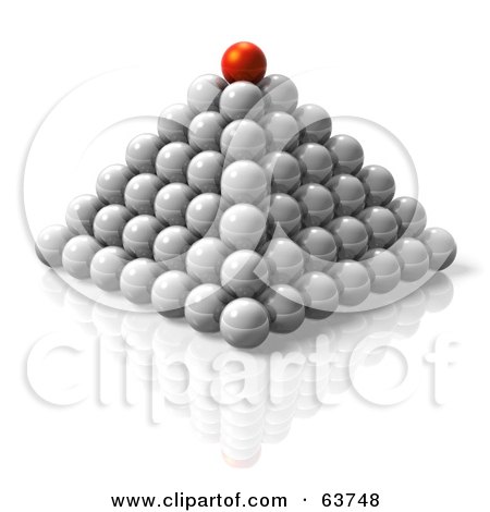 Royalty-Free (RF) Clipart Illustration of a 3d Red Orb On Top Of A Pyramid Of Cells by Tonis Pan