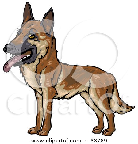 Royalty-Free (RF) Clipart Illustration of a Friendly German Shepherd Dog by Tonis Pan
