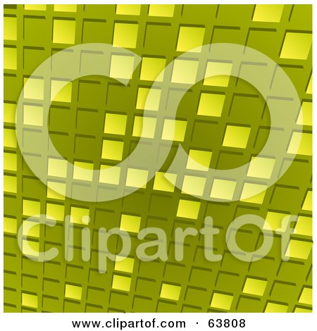 Royalty-Free (RF) Clipart Illustration of a Green Tile Mosaic Background by elaineitalia