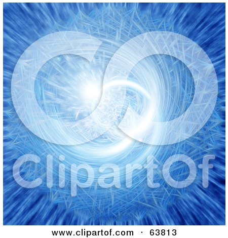 Royalty-Free (RF) Clipart Illustration of a Blue Abstract Explosion Of Light by elaineitalia