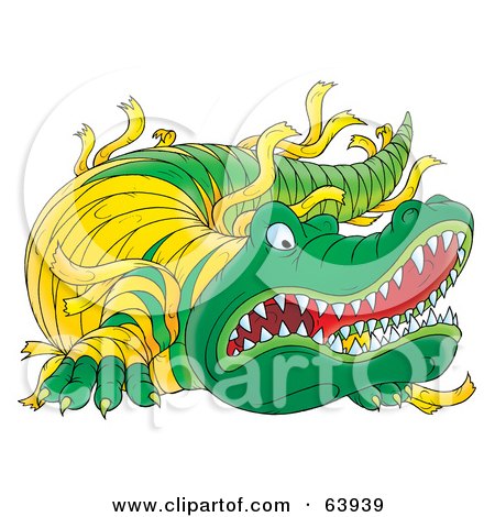 Royalty-Free (RF) Clipart Illustration of a Mean Crocodile With Bandages by Alex Bannykh