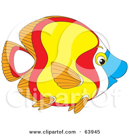 Royalty-Free (RF) Clipart Illustration of a Wavy Patterned Marine Fish In Profile by Alex Bannykh