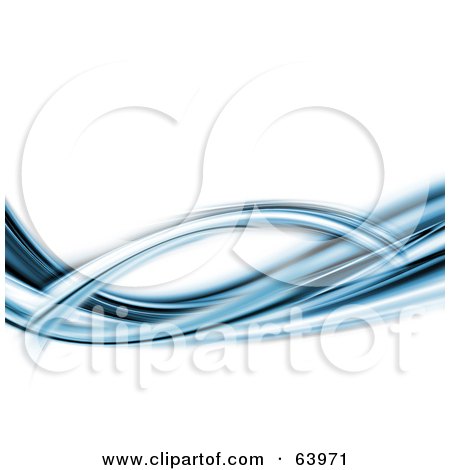 Royalty-Free (RF) Clipart Illustration of Waves Of Blue Water Over White by KJ Pargeter