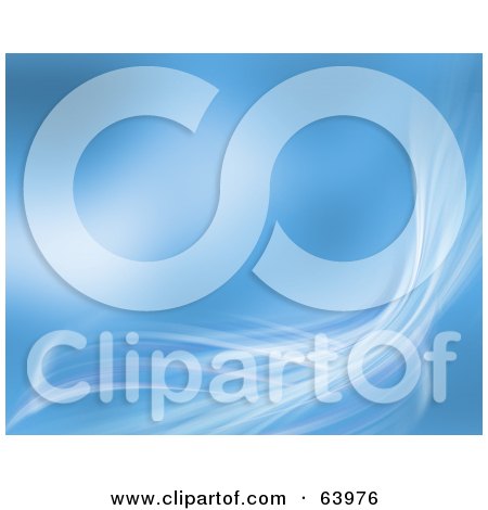 Royalty-Free (RF) Clipart Illustration of a Smooth Blue Background With Waves Along The Bottom And Right Edges by KJ Pargeter