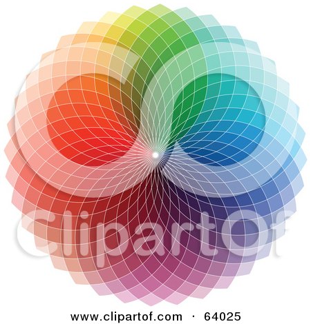 Royalty-Free (RF) Clipart Illustration of a Colorful Spectrum Circle On White by KJ Pargeter