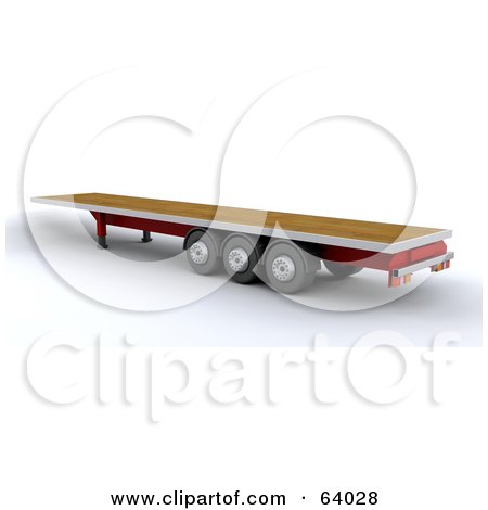 Royalty-Free (RF) Clipart Illustration of a 3d Big Rig Truck Trailer by KJ Pargeter