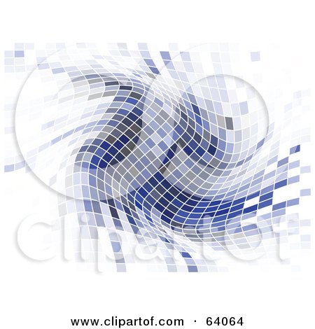 Royalty-Free (RF) Clipart Illustration of a Swirling Blue And Brown Mosaic On White by KJ Pargeter