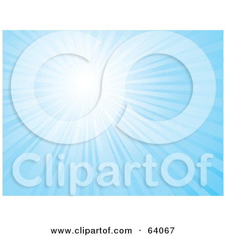 Royalty-Free (RF) Clipart Illustration of a Background Of A Bright Light With Rays Of Blue by KJ Pargeter