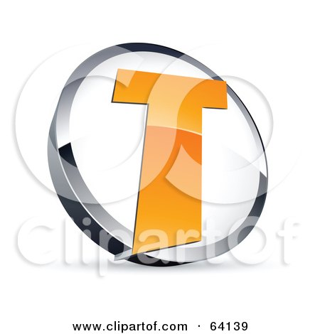 Royalty-Free (RF) Clipart Illustration of a Pre-Made Logo Of A Letter T In A Circle by beboy