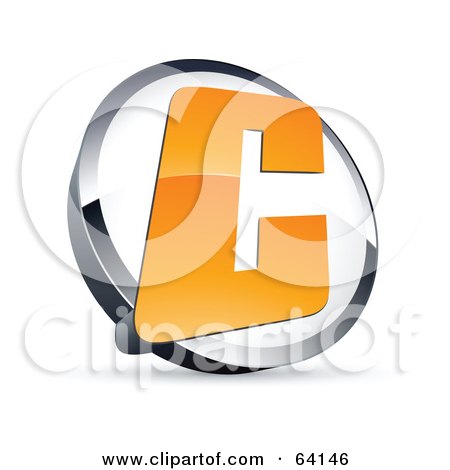 Royalty-Free (RF) Clipart Illustration of a Pre-Made Logo Of A Letter C In A Circle by beboy