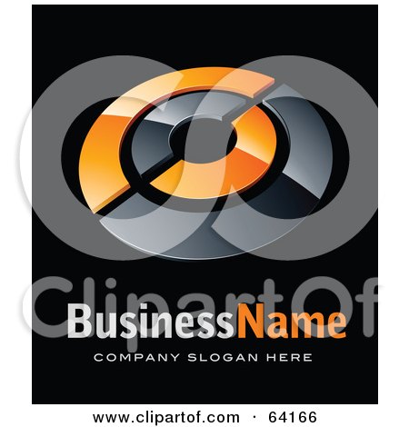Royalty-Free (RF) Clipart Illustration of a Pre-Made Logo Of An Orange And Black Target, Above Space For A Business Name And Company Slogan On Black by beboy