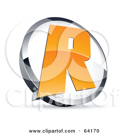 Royalty-Free (RF) Clipart Illustration of a Pre-Made Logo Of A Letter R In A Circle by beboy