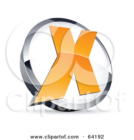 Royalty-Free (RF) Clipart Illustration of a Pre-Made Logo Of A Letter X In A Circle by beboy