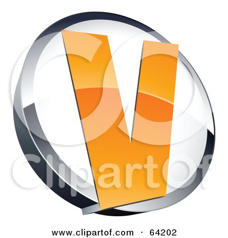 Royalty-Free (RF) Clipart Illustration of a Pre-Made Logo Of A Letter V In A Circle by beboy