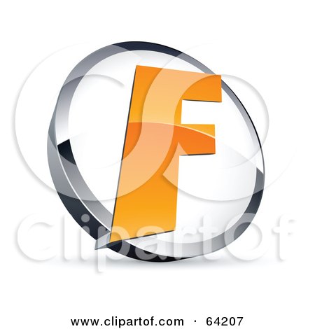 Royalty-Free (RF) Clipart Illustration of a Pre-Made Logo Of A Letter F In A Circle by beboy