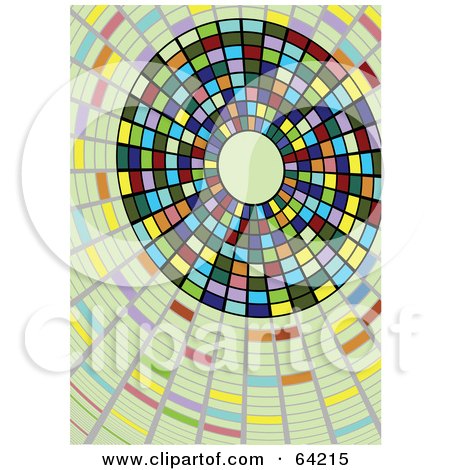 Royalty-Free (RF) Clipart Illustration of a Background Of A Colorful Circle Of Tiles by Eugene