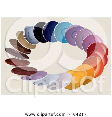 Royalty-Free (RF) Clipart Illustration of a Circle Of Colorful Plates by Eugene