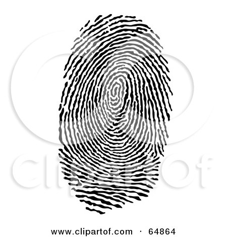 Royalty-Free (RF) Clipart Illustration of a Finger Or Thumb Print by Frog974
