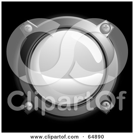 Royalty-Free (RF) Clipart Illustration of a Glass Button With Chrome Edges by Frog974
