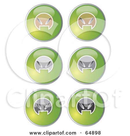 Royalty-Free (RF) Clipart Illustration of a Digital Collage Of Colorful Alien Head Website Buttons - Version 3 by YUHAIZAN YUNUS
