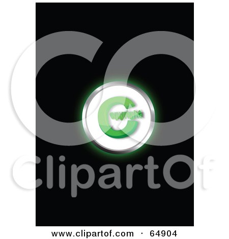 Royalty-Free (RF) Clipart Illustration of a Glowing White And Green Copyright Symbol Button by YUHAIZAN YUNUS