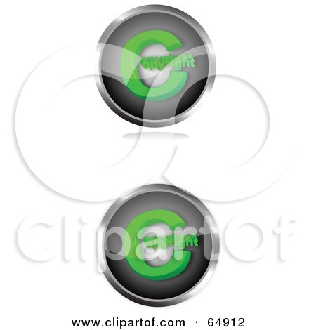 Royalty-Free (RF) Clipart Illustration of a Digital Collage Of Two Black And Green Copyright Symbol Buttons by YUHAIZAN YUNUS