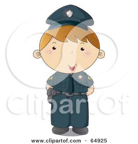 Royalty-Free (RF) Clipart Illustration of a Police Man In A Blue Uniform by YUHAIZAN YUNUS