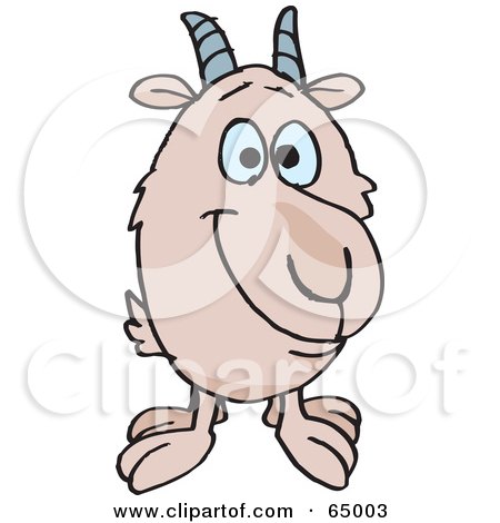 Royalty-Free (RF) Clipart Illustration of a Beige Goat Facing Front by Dennis Holmes Designs