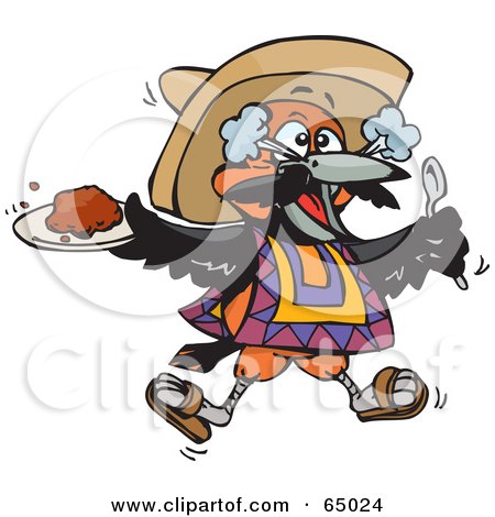 Royalty-Free (RF) Clipart Illustration of a Bird Eating Spicy Chili by Dennis Holmes Designs