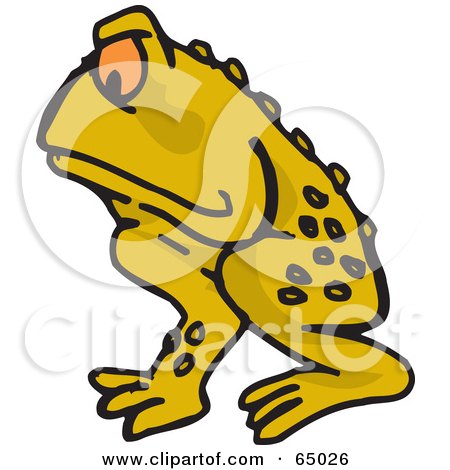 Royalty-Free (RF) Clipart Illustration of a Grumpy Toad Facing Left by Dennis Holmes Designs