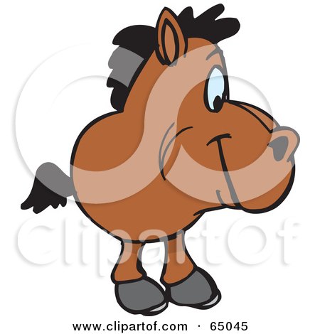 Royalty-Free (RF) Clipart Illustration of a Brown Horse Facing Right by Dennis Holmes Designs