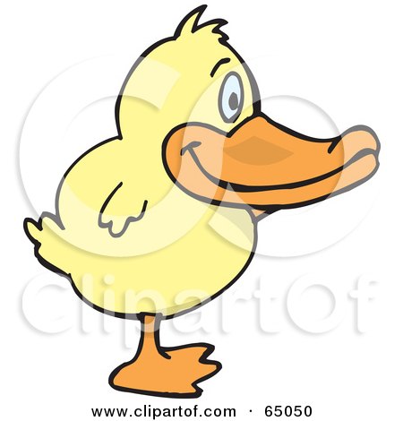Royalty-Free (RF) Clipart Illustration of a Profiled Yellow Ducky by Dennis Holmes Designs