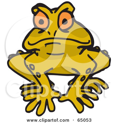 Royalty-Free (RF) Clipart Illustration of a Grumpy Toad Facing Front by Dennis Holmes Designs