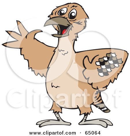 Royalty-Free (RF) Clipart Illustration of a Mallee Bird Waving by Dennis Holmes Designs
