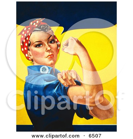 We Can Do It! Rosie the Riveter Without Text, Facing Right Clipart by JVPD