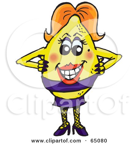 Royalty-Free (RF) Clipart Illustration of a Tarty Female Lemon by Dennis Holmes Designs