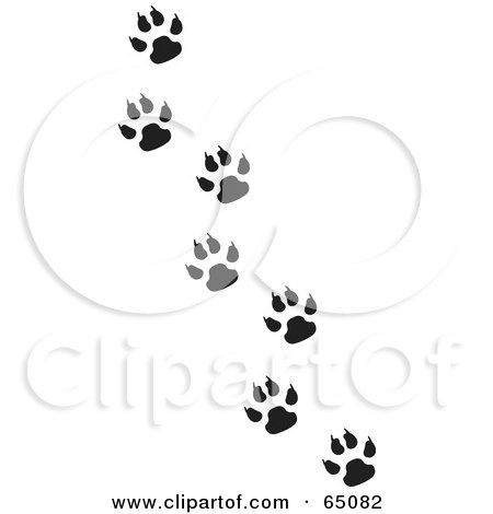 Royalty-Free (RF) Clipart Illustration of a Trail Of Black And White Animal Tracks by Dennis Holmes Designs