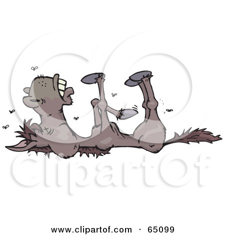 Royalty-Free (RF) Clipart Illustration of a Stinky Dead Horse With Flies by Dennis Holmes Designs